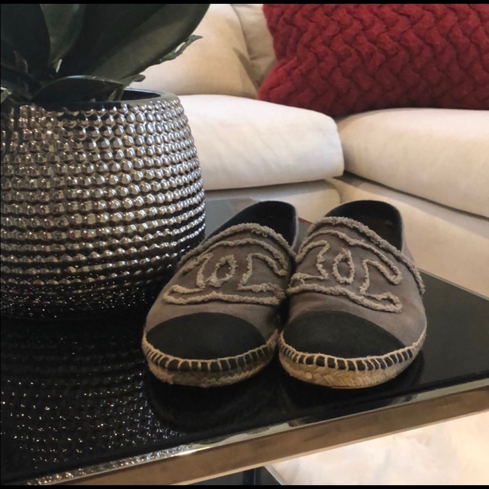 Chanel linen espadrilles flats size 39